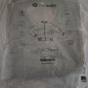 Pacsafe Transit Jacket Black/Grey, Women's XL, AntiTheft Travel Coat NWT